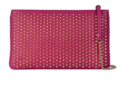 Loubiposh Clutch Bag, &pound;250, Handbags, Pink, Leather, Front view